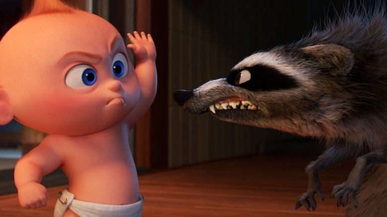 Jack-Jack fighting raccoon