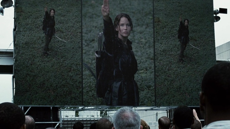 Katniss Everdeen gives salute