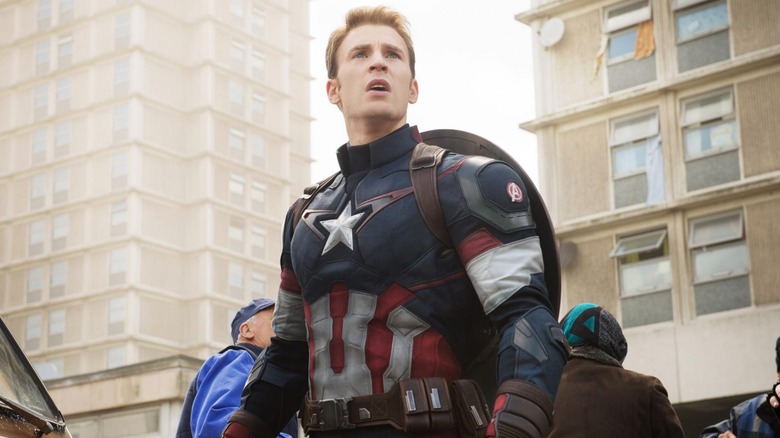 Steve Rogers looks up