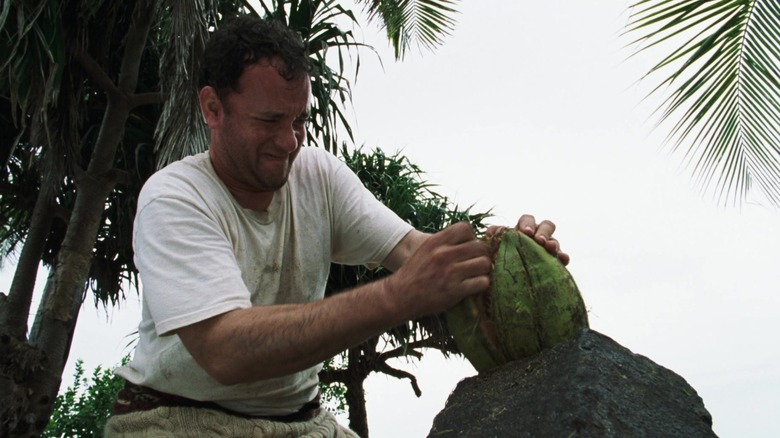 Chuck Noland opening coconut