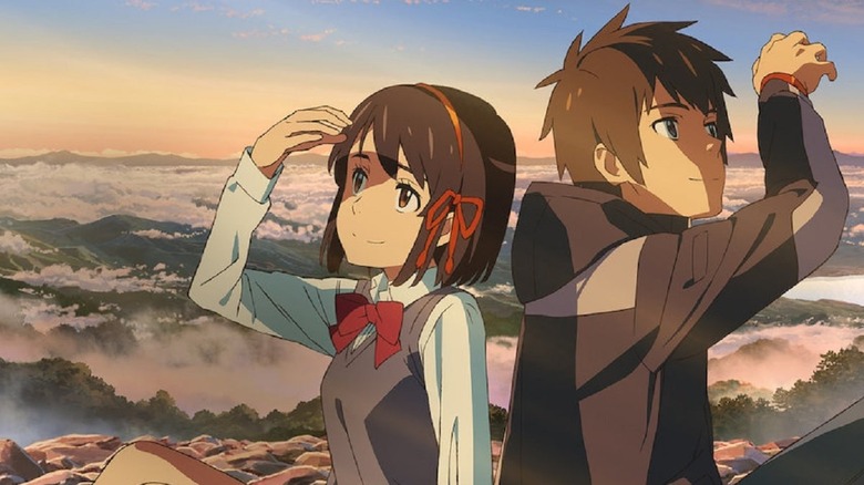 Mitsuha and Taki on mountaintop