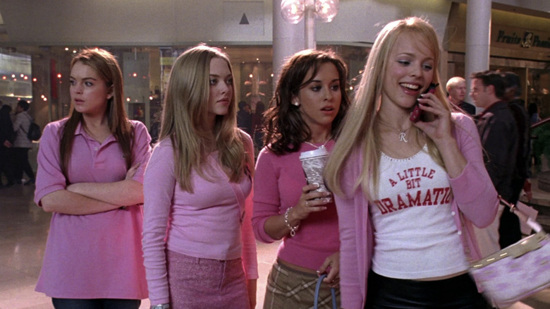 Cady, Karen, Gretchen, and Regina at the mall in Mean Girls (2004)