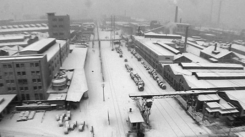 The Tiexi district covered in snow