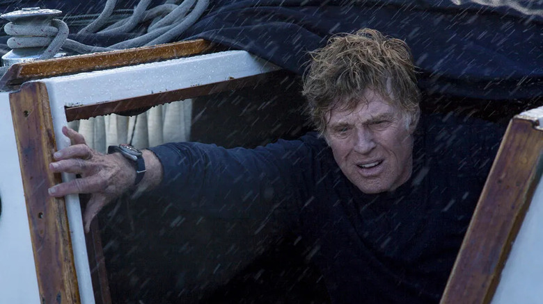 Robert Redford in the rain