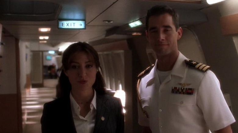 Caitlin and Naval Officer on Air Force One