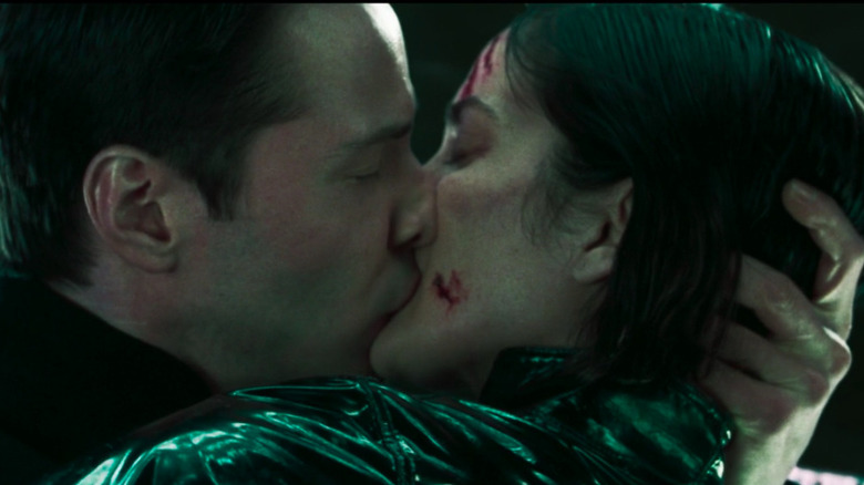 Neo and Trinity kiss passionately