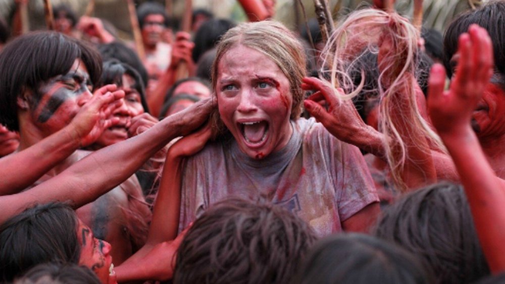 Cannibals surround their prey in "The Green Inferno"