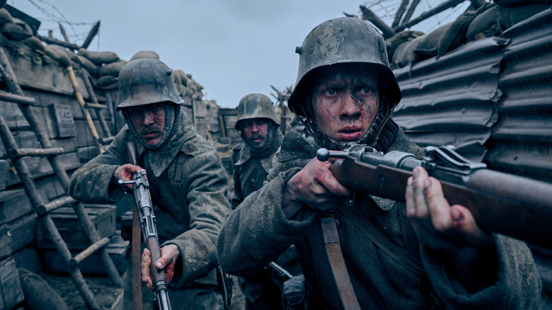 Felix Kammerer and soldiers in trench