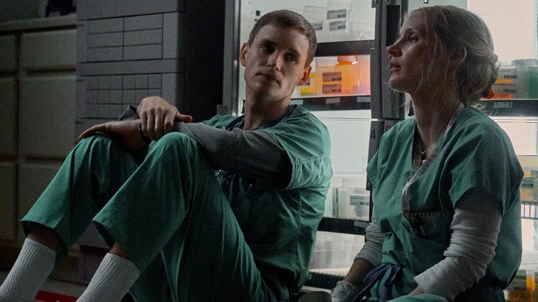 Eddie Redmayne and Jessica Chastain in The Good Nurse