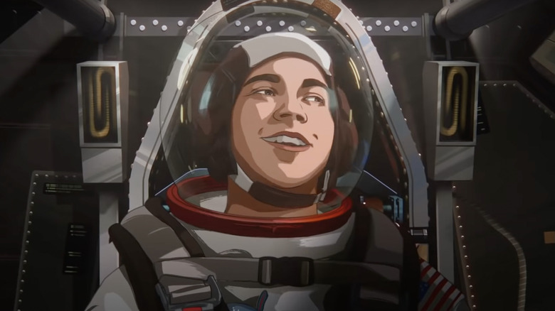 Stanley smiling and wearing spacesuit