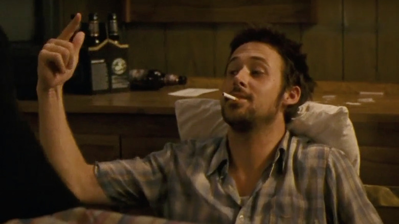 Ryan Gosling smoking cigarette