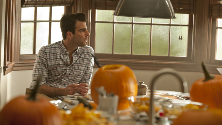 Dr. Oliver Thredson with pumpkins