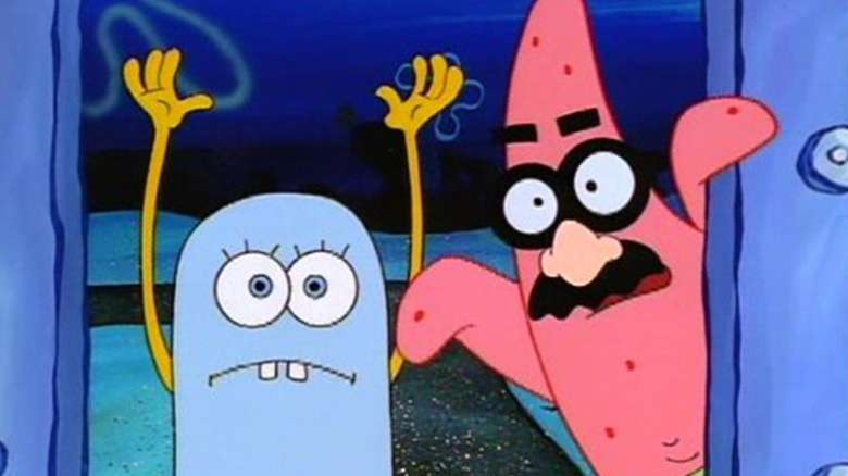 SpongeBob and Patrick wearing costumes