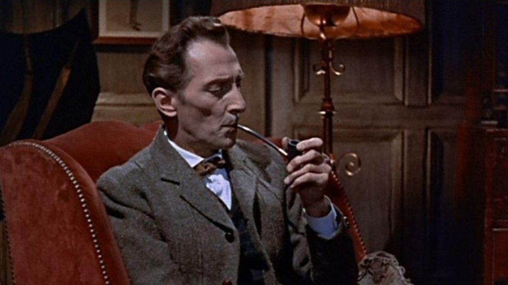 Peter Cushing as Sherlock Holmes in The Hound of the Baskervilles