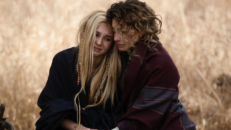 Margaret and Elsa embracing and looking upset