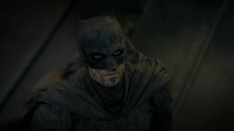 Muddy Pattinson Batman looking upward