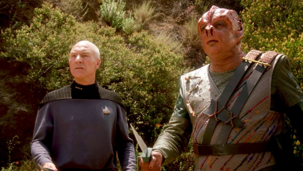 Picard and Dathon in "Darmok"