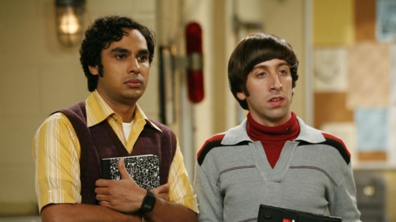 Raj and Howard looking astonished