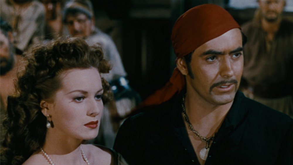 Tyrone Power as Jamie Waring and Maureen O'Hara as Lady Margaret Denby in The Black Swan