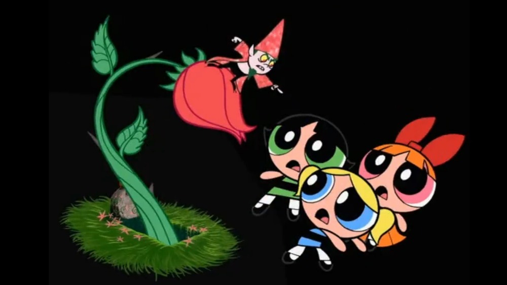 A gnome challenges the Powerpuff Girls in the musical episode.