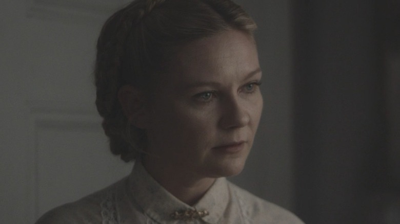 Kirsten Dunst looking stern