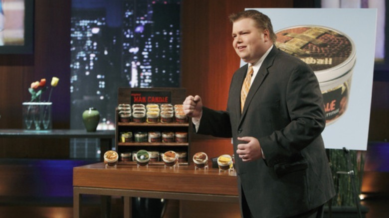 Man selling fart candles on Shark Tank