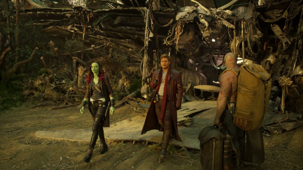 Gamora, Star-Lord, and Drax in Guardians of the Galaxy Vol. 2