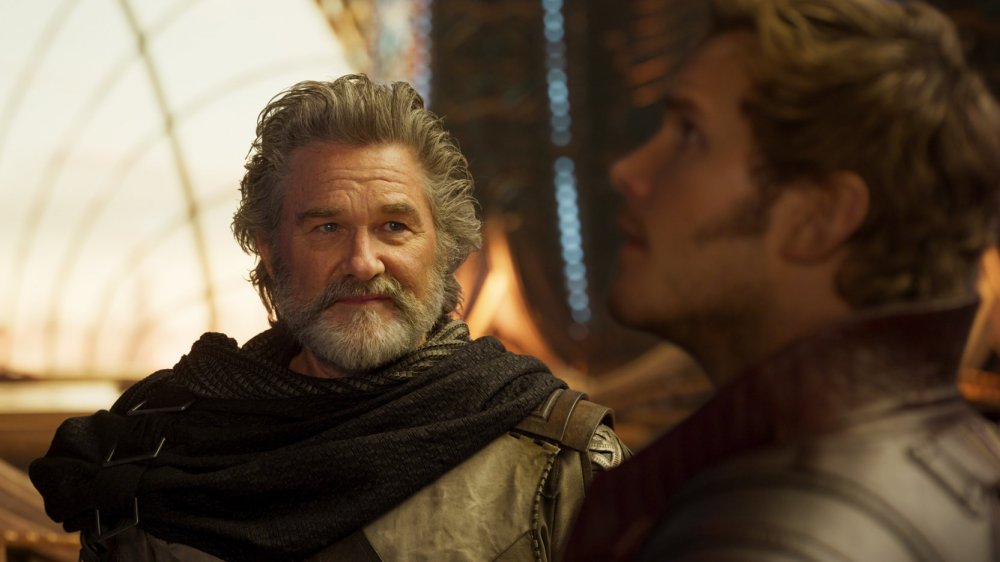 Kurt Russell as Ego and Chris Pratt as Star-Lord in Guardians of the Galaxy Vol. 2