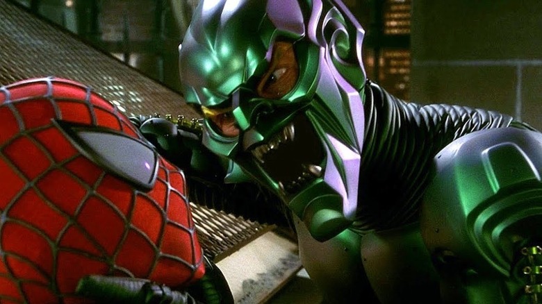 Green Goblin menacing Spider-Man