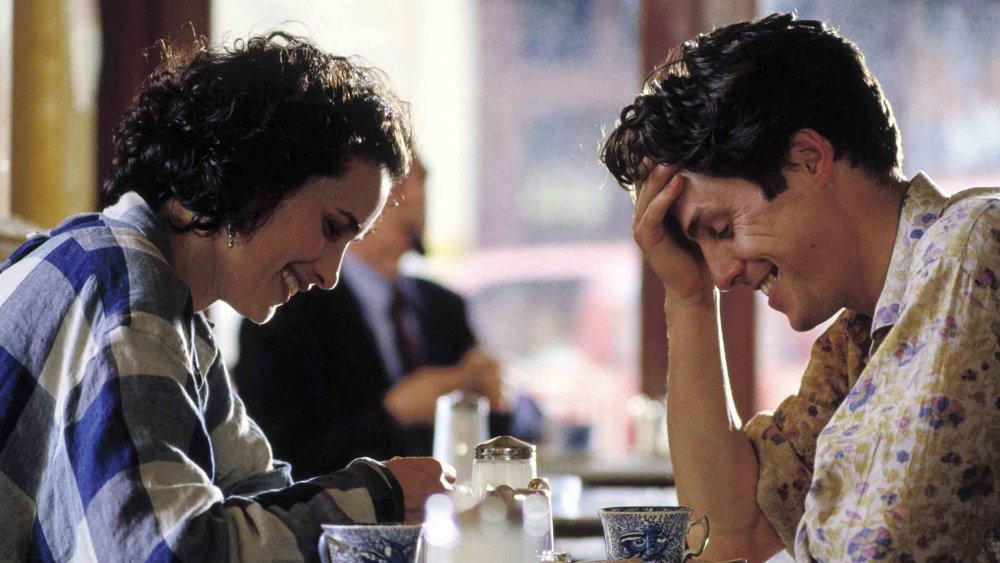 Andie MacDowell as Carrie and Hugh Grant as Charles in Four Weddings and a Funeral