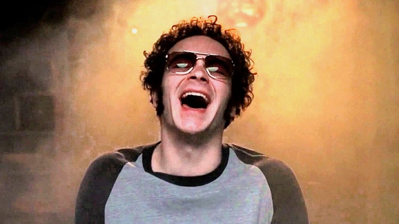 Hyde laughing in smoke