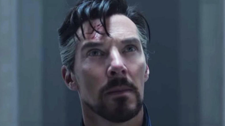 Doctor Strange looking up at Illuminati