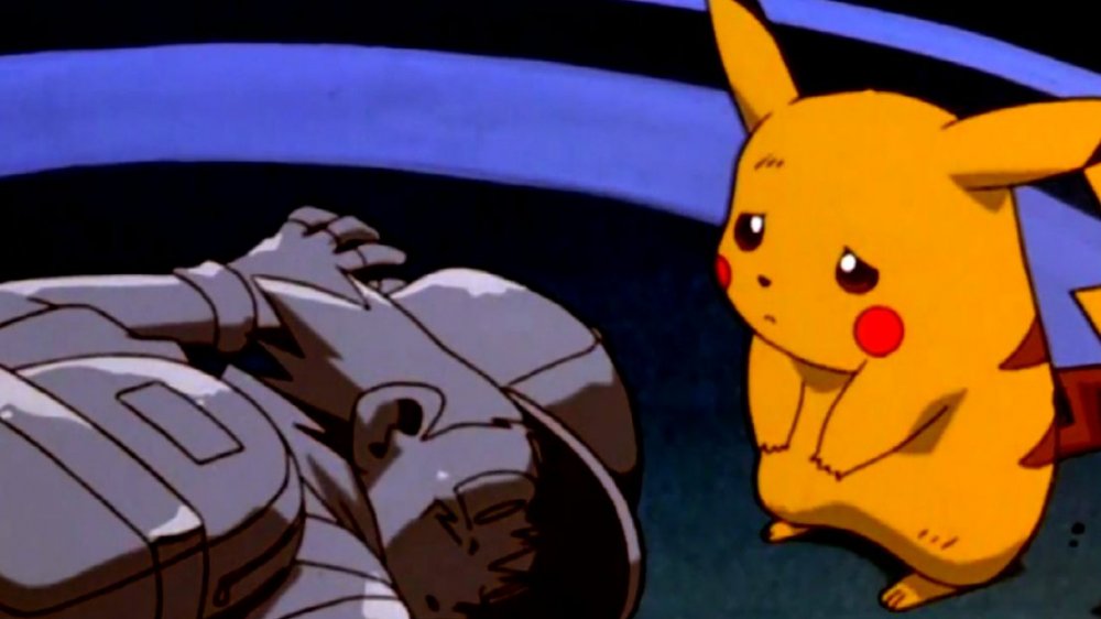 Pikachu cries over a fallen Ash in Pokemon: The First Movie