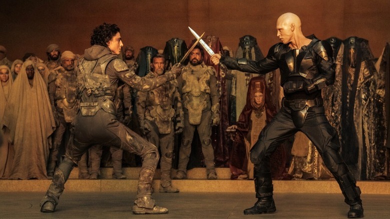 Paul and Feyd-Rautha fighting in "Dune: Part Two"