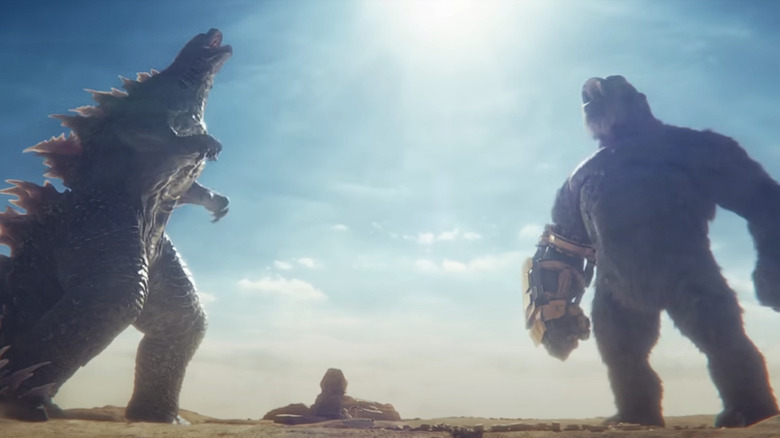 Godzilla and King Kong roar in "Godzilla x Kong"