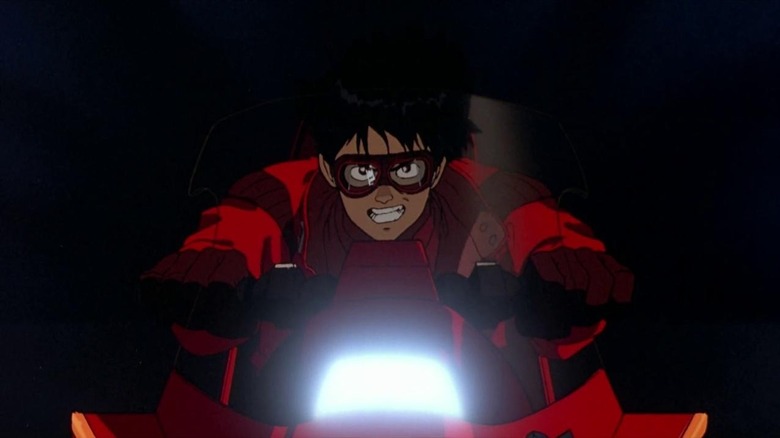 Man riding motorbike in Akira