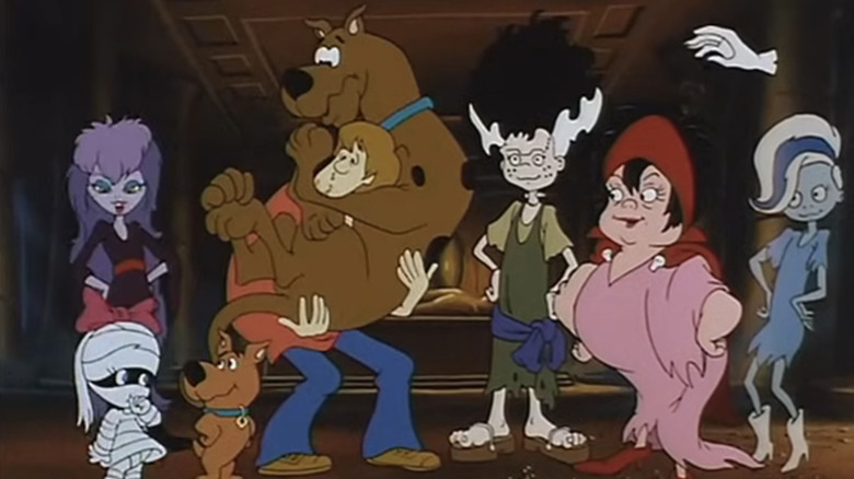 Scooby, Shaggy, and Scrappy meet the Monster Girls