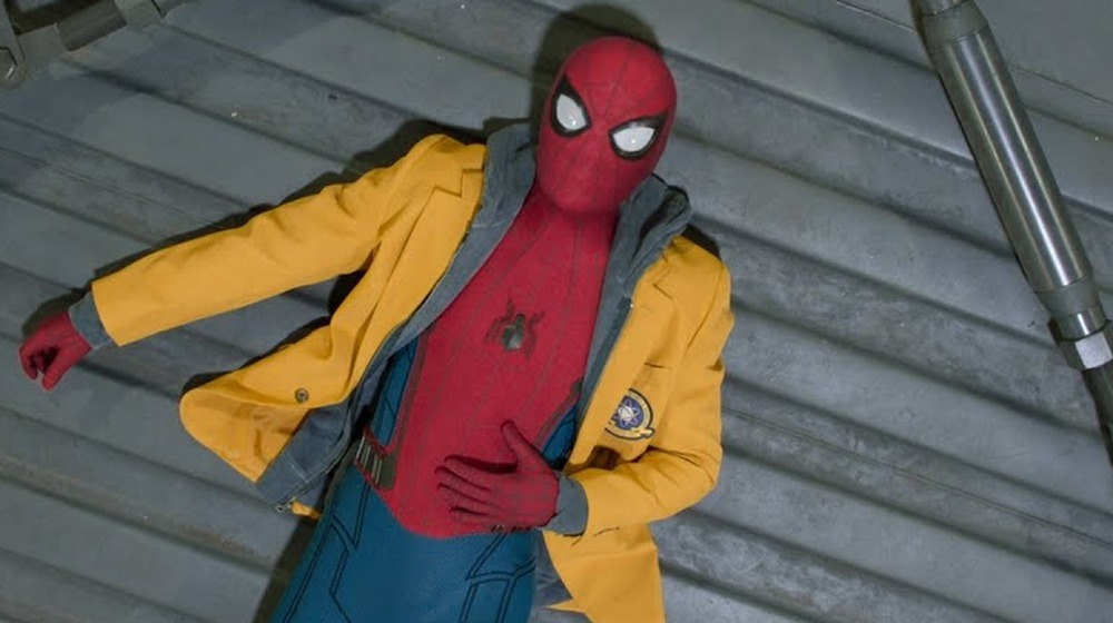 Spider-Man wearing school blazer