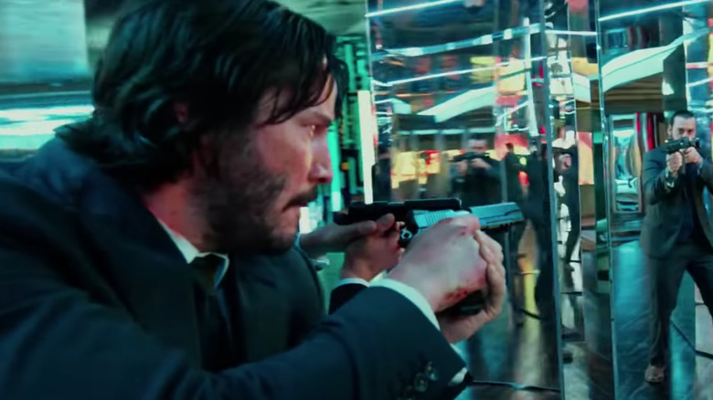 John Wick in hall of mirrors