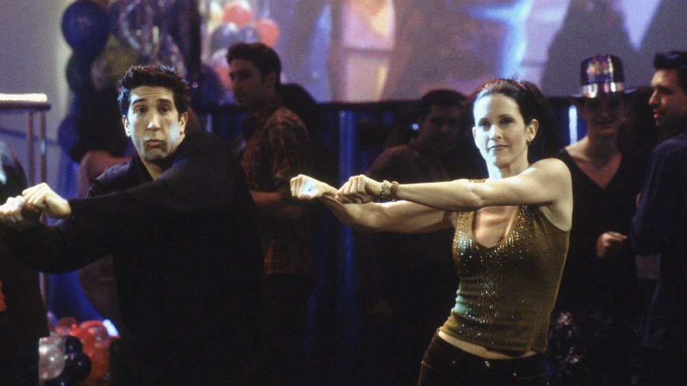 Monica and Ross Geller dancing on Friends