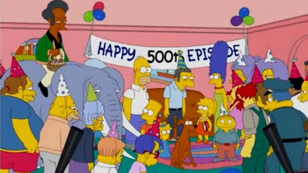 The 500th episode couch gag in "The Daughter Also Rises" from The Simpsons