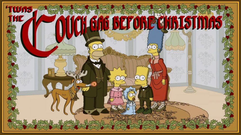 The Couch Gag Before Christmas title card in "White Christmas Blues" from The Simpsons