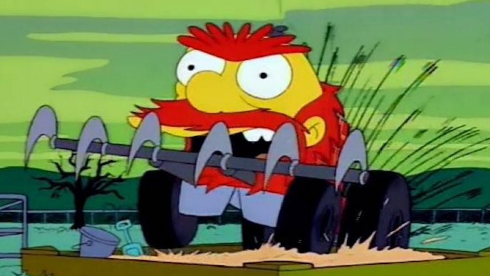 Groundskeeper Willie as murderous tractor