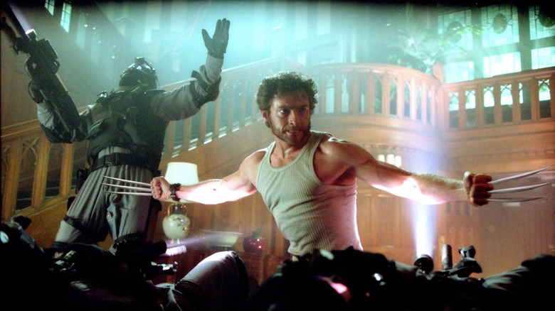 Hugh Jackman fighting