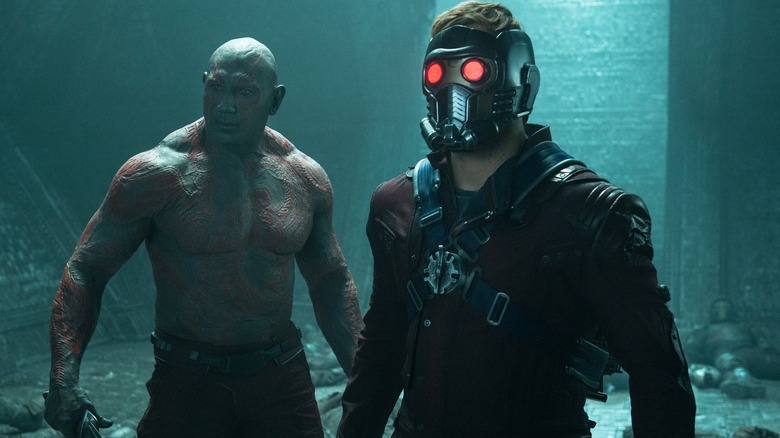 Dave Bautista and Chris Pratt standing