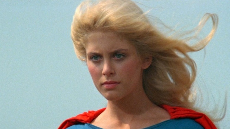 Supergirl with hair flying