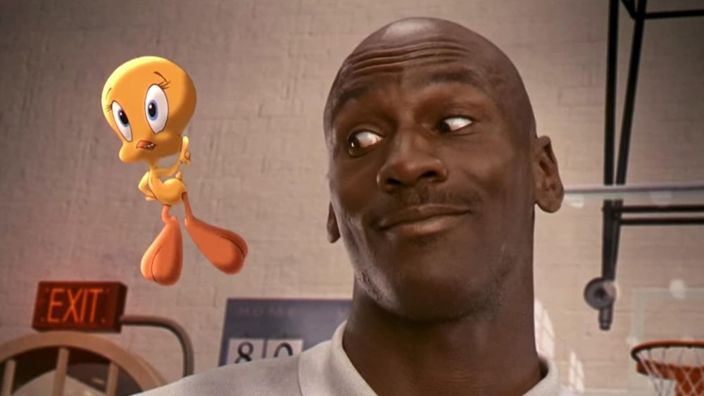 Michael Jordan and Tweety in Space Jam