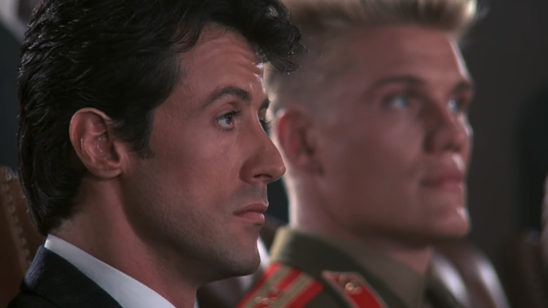 Sylvester Stallone and Dolph Lundgren in Rocky IV