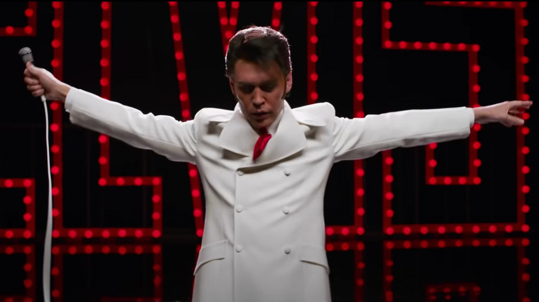 Austin Butler performing as Elvis in "Elvis"