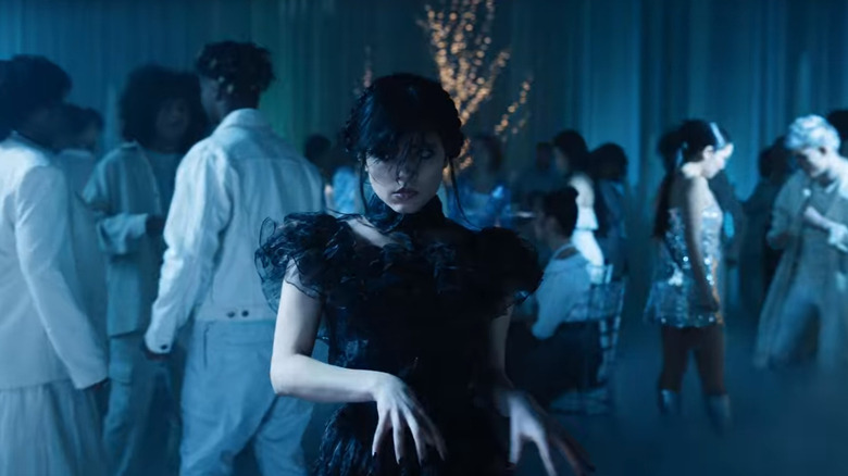 Jenna Ortega dancing as Wednesday Addams